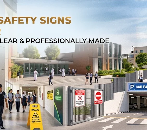 Compliant and clear school safety signs installed across a Qatar campus