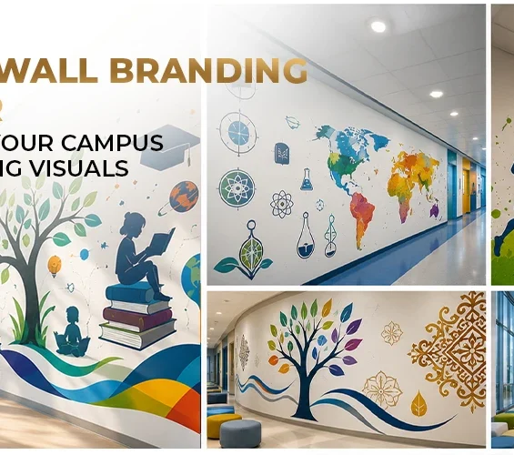 School wall branding transforming campus corridors with inspiring visuals in Qatar